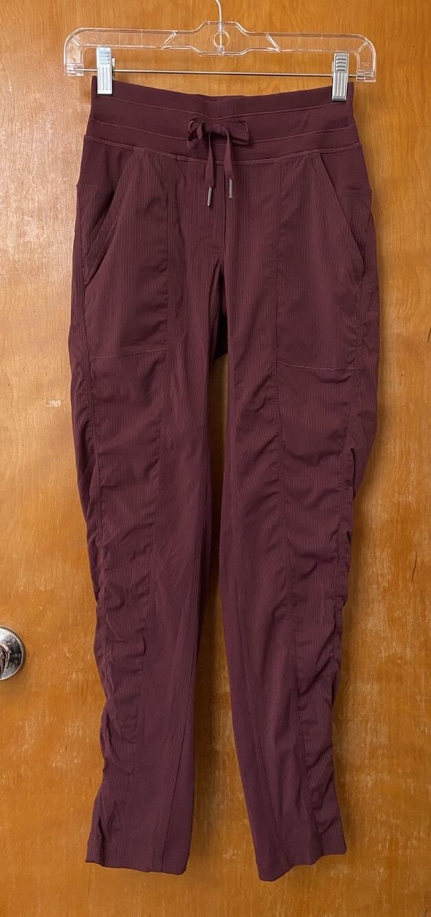 Lululemon Street To Studio Pants II Redwood Maroon Dance Unlined 28" Sz 2 W5J84S